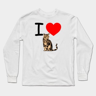 I Heart Tabby Cat Long Sleeve T-Shirt